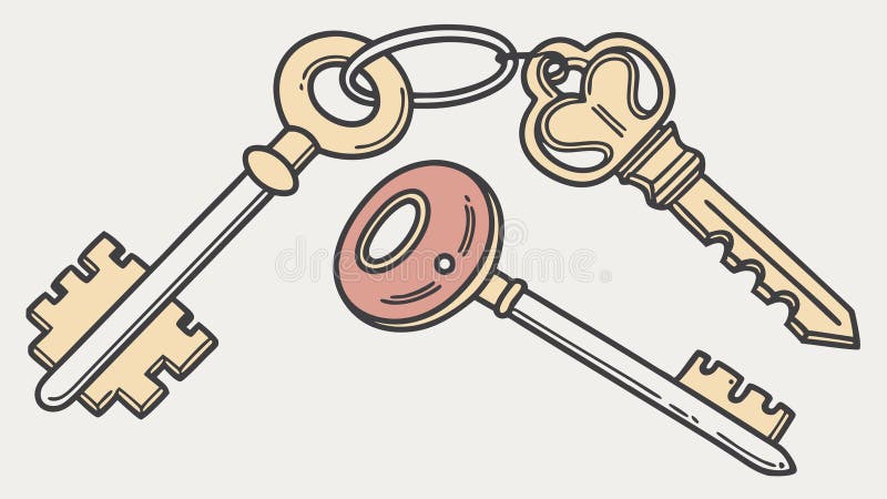 Collection of Assorted Keys, Security and Access Tools, vector design Generative AI royalty free illustration
