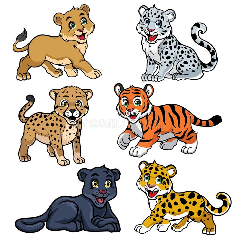 Collection of Babies Big Cats Stock Vector - Illustration of childre, black: 109056972 Collection of Babies Big Cats Stock Vector - Illustration of childre, black: 109056972