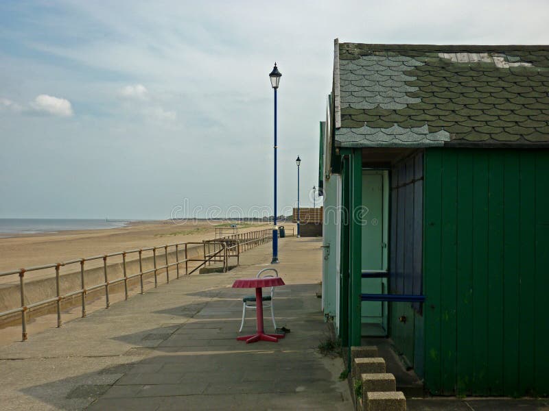 A Collection of Beach Huts, Sutton on Sea. Stock Image Image of