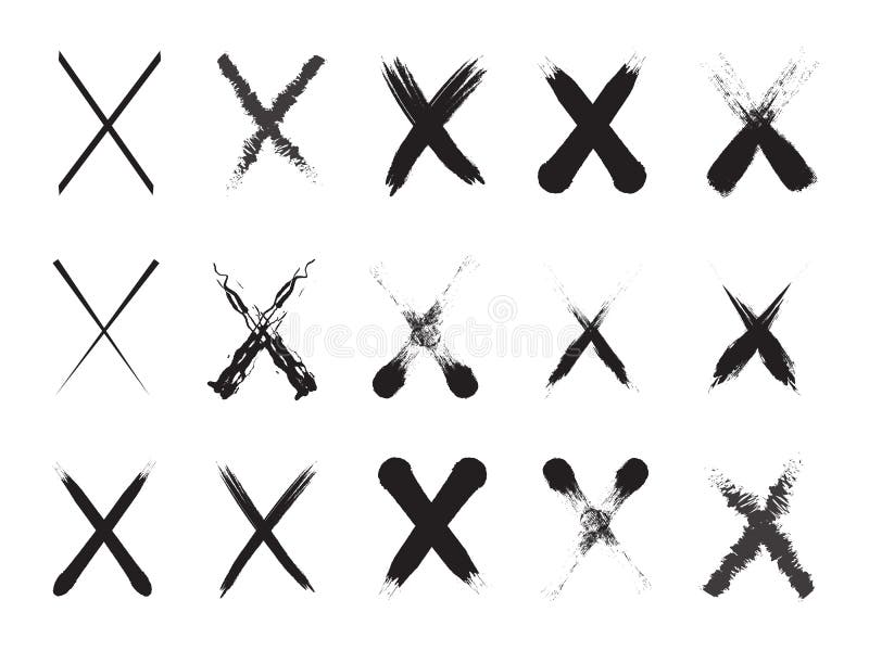 Free Vector  Hand drawn stroke check mark and cross set