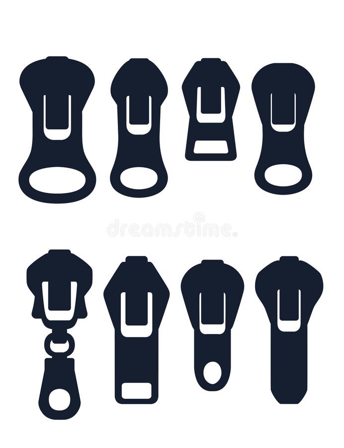 decorative metal zipper puller, vector illustration. Vintage or