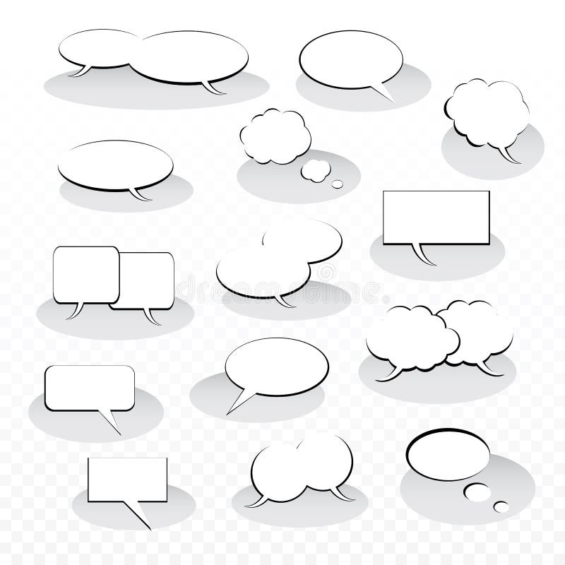 9 Speech and Thought Bubbles Stock Vector - Illustration of graphic