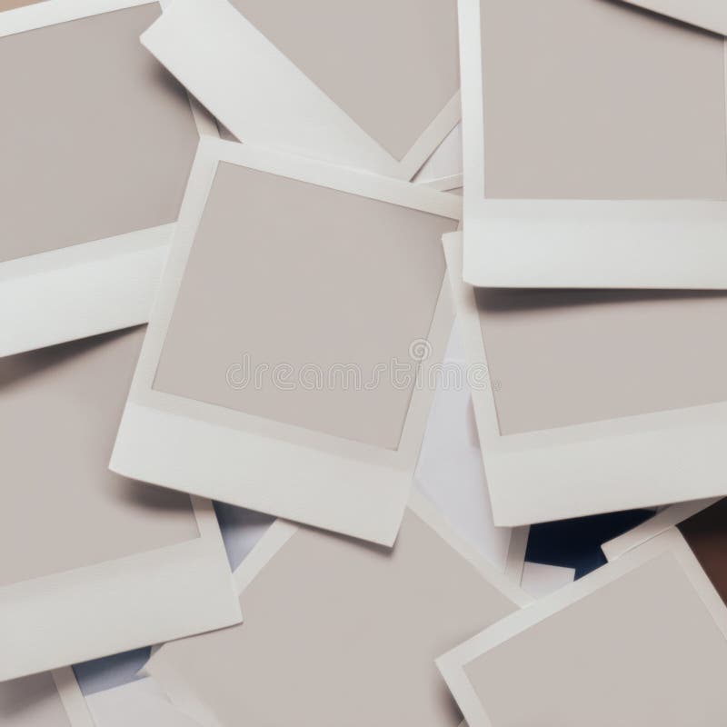 A Collection of Blank Framed Photos Laid Out on a Surface for Creative Display, Ideal for Artistic Presentations and Memories stock images