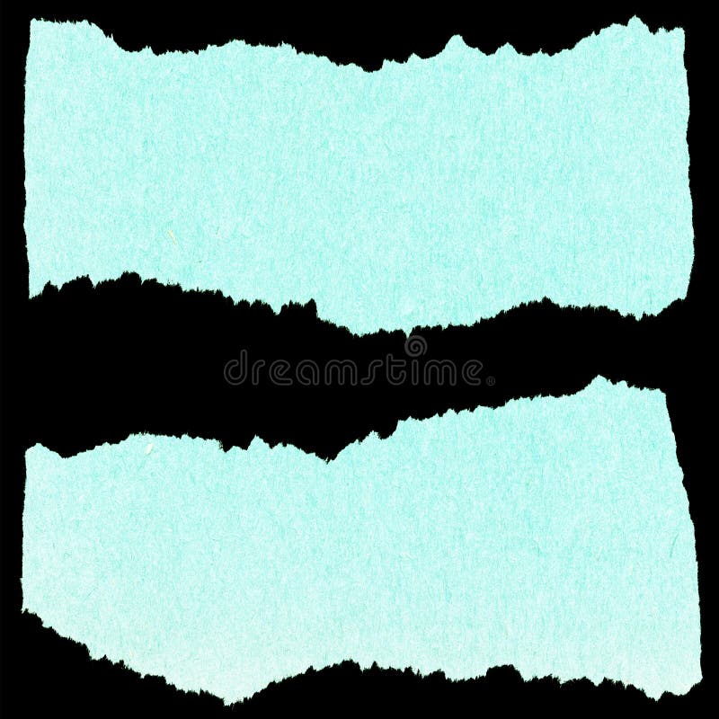 Collection of blue torn paper stock image