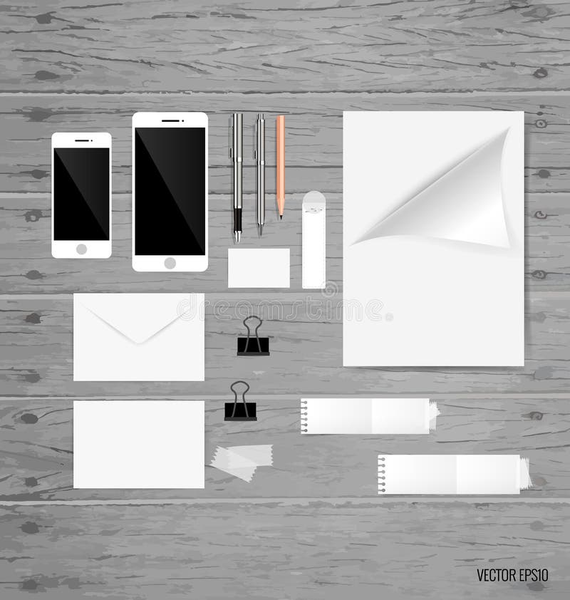 Collection of Business Items, Various Papers, Paper Designs Read Stock