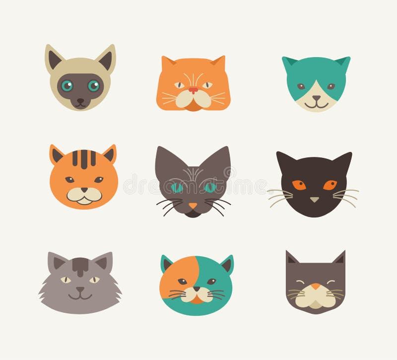 Collection Of Cat Icons, Illustration Royalty Free SVG, Cliparts, Vectors,  and Stock Illustration. Image 44502330.