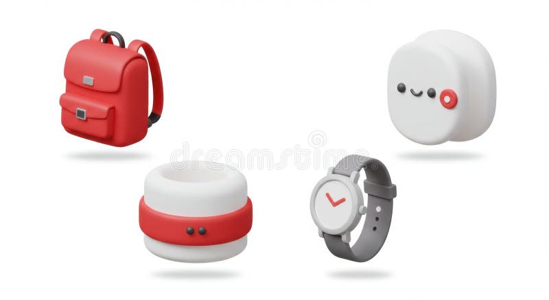 3D Rendered Cute Objects royalty free illustration