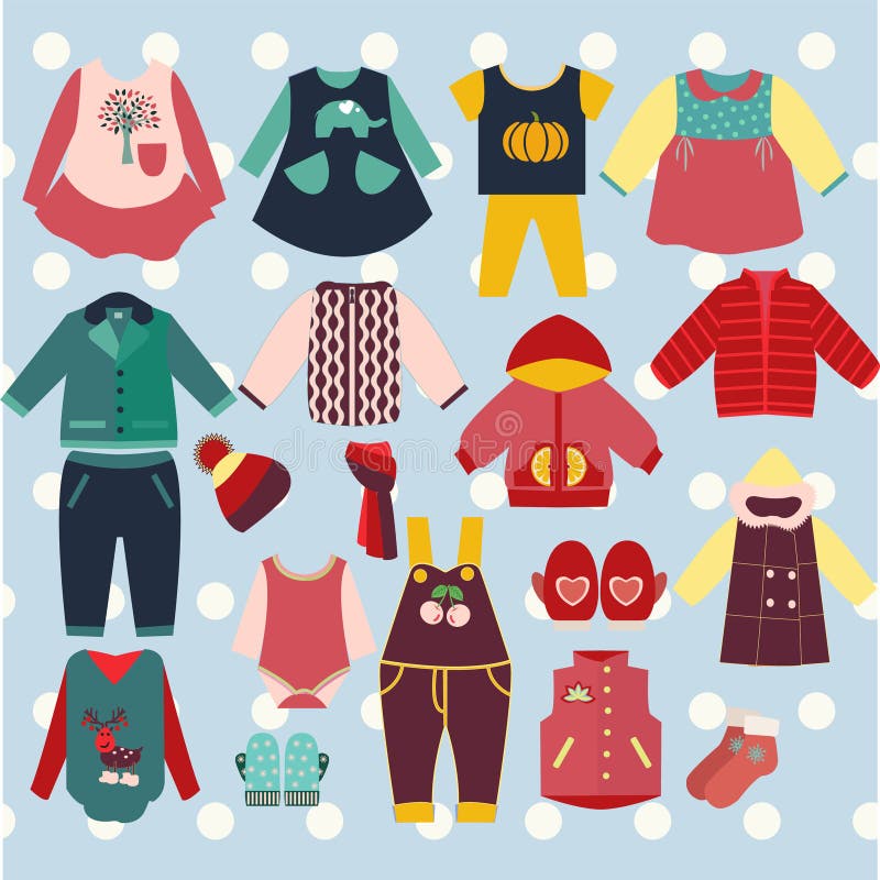 Collection of Children S Clothing - Illustration Stock Vector ...
