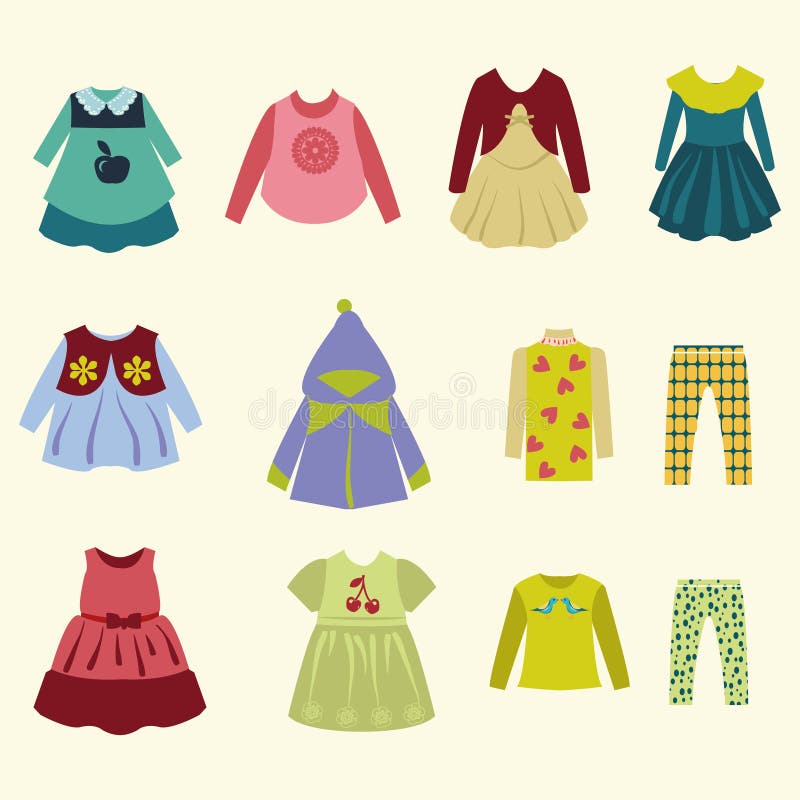 Collection of Children S Clothing - Illustration Stock Vector ...