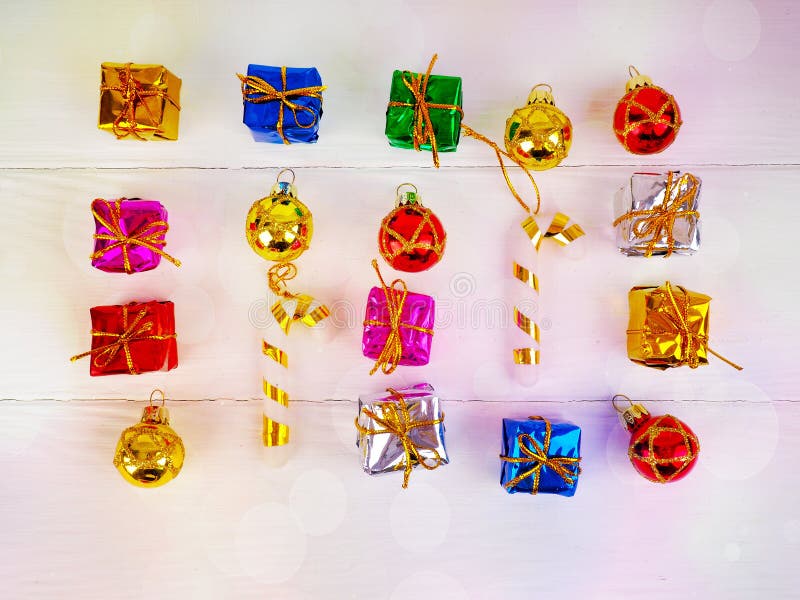 Collection of Christmas present boxes on a light white background stock photography Collection of Christmas present boxes on a light white background stock photography