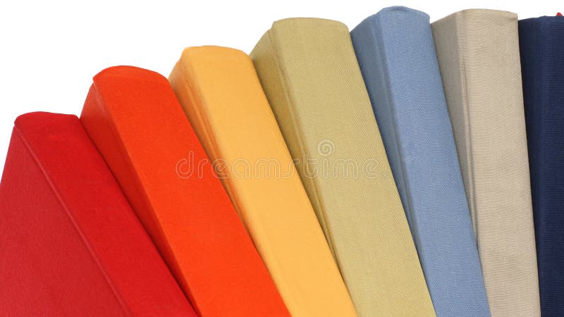 Group of colorful books from classical collection isolated on white. Abstract classical stock images, royalty-free photos and pictures