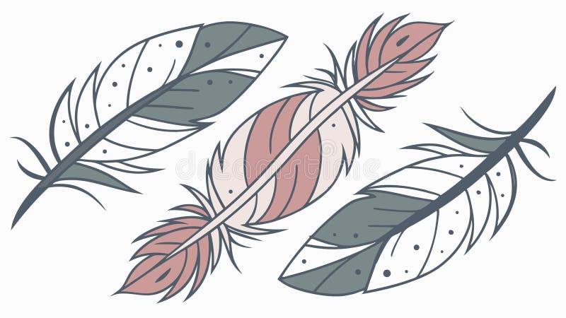 Collection of Colorful Feathers Vector Illustration, vector design Generative AI royalty free illustration