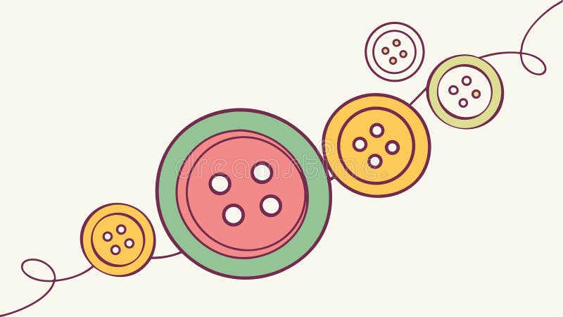 Collection of Colorful Sewing Buttons, Crafting Supplies, Vector Design Generative AI stock illustration