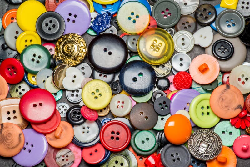 Collection of Colorful Sewing Plastic Buttons Stock Photo Image of