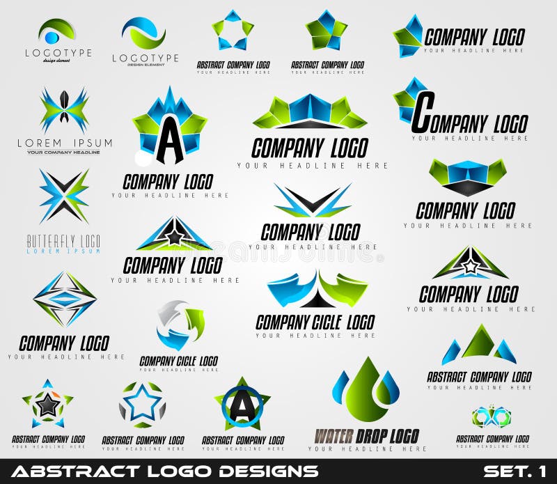 Collection Of Creative Logos Design For Brand Identity Company Stock Vector Illustration Of Identity Concept