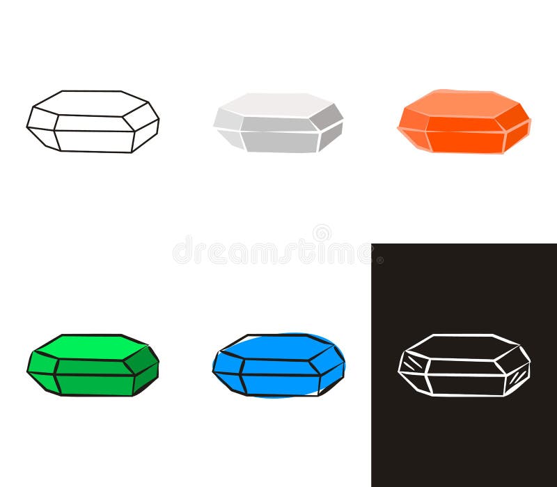 A collection of crystals in different styles royalty free illustration