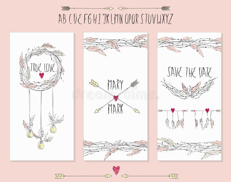 Collection of 3 cute card templates.