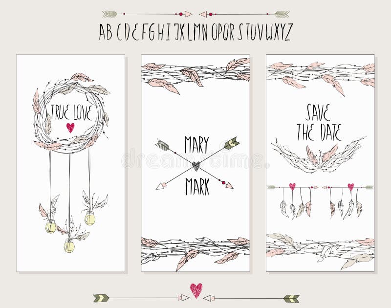 Collection of 3 cute card templates.