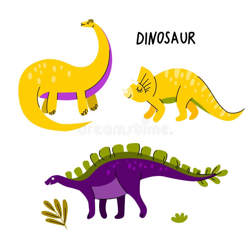 Cute Collection Dino Fossil Dinosaurs Baby kids Animal Cartoon Doodle Funny  Clipart 7036013 Vector Art at Vecteezy