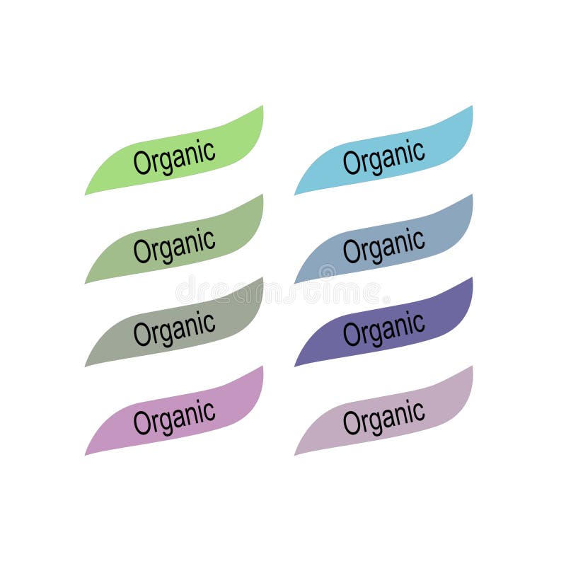 COLLECTION D'ÉTIQUETTES COLORÉES BIO FOOD illustration stock