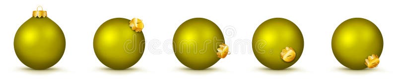 Collection de boules de Noël dans la couleur jaune - ensemble de babiole de panorama de vecteur illustration libre de droits Collection de boules de Noël dans la couleur jaune - ensemble de babiole de panorama de vecteur illustration libre de droits