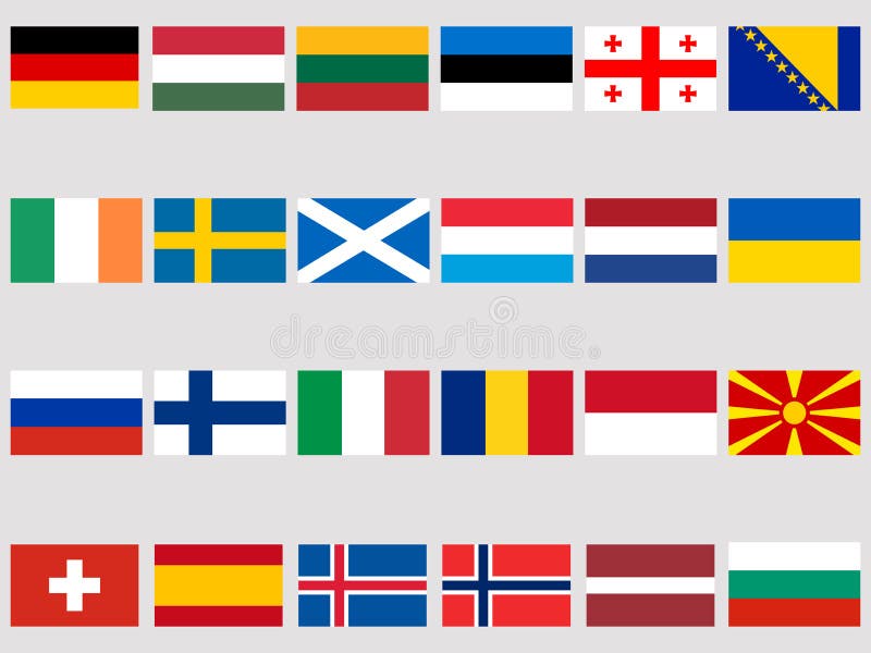 Collection de drapeaux des pays européens sur un fond blanc Marquez le graphisme set Vecteur illustration de vecteur Collection de drapeaux des pays européens sur un fond blanc Marquez le graphisme set Vecteur illustration de vecteur