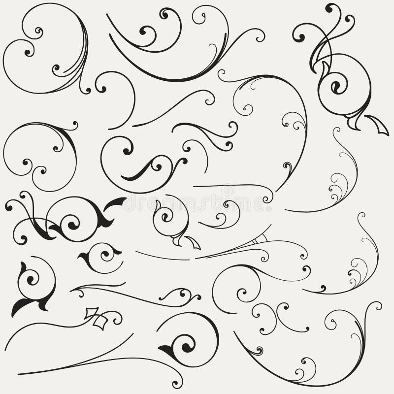 Collection de flourishes de vecteur illustration libre de droits Collection de flourishes de vecteur illustration libre de droits