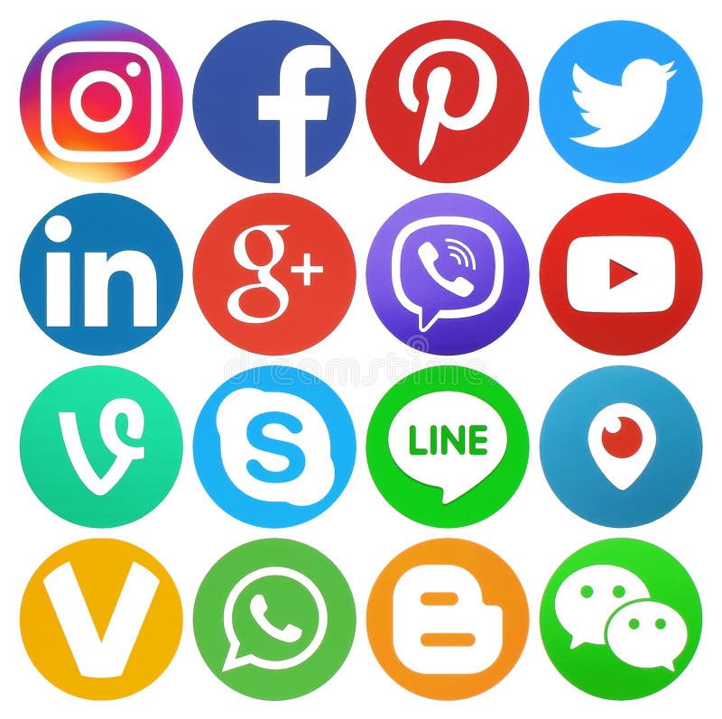 Collection de logos sociaux populaires ronds de media illustration de vecteur Collection de logos sociaux populaires ronds de media illustration de vecteur