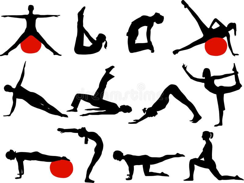 Collection de silhouettes pilates illustration de vecteur