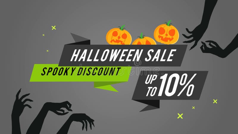 Collection de style fantasmagorique d'animation de la remise 10 de vente de Halloween illustration libre de droits