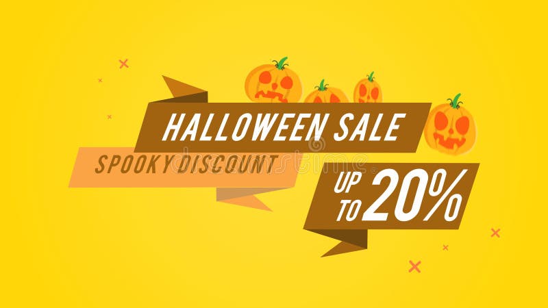 Collection de style fantasmagorique d'animation de la remise 20 de vente de Halloween illustration libre de droits