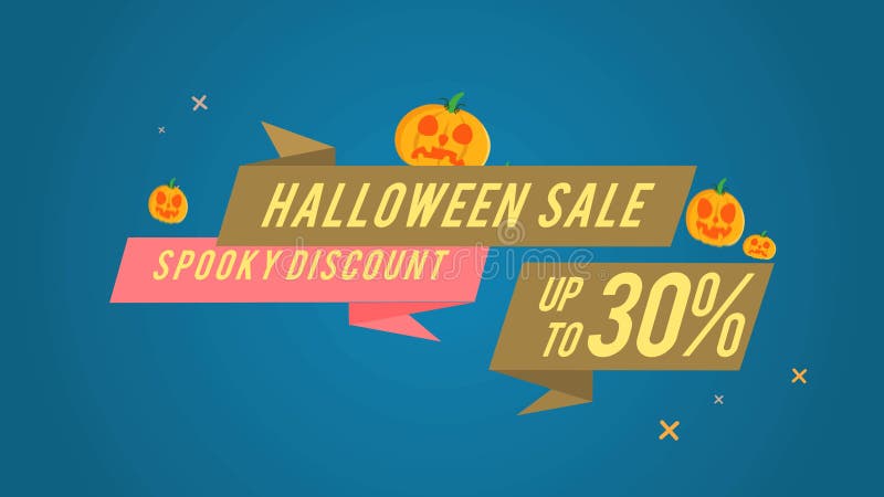 Collection de style fantasmagorique d'animation de la remise 30 de vente de Halloween illustration libre de droits