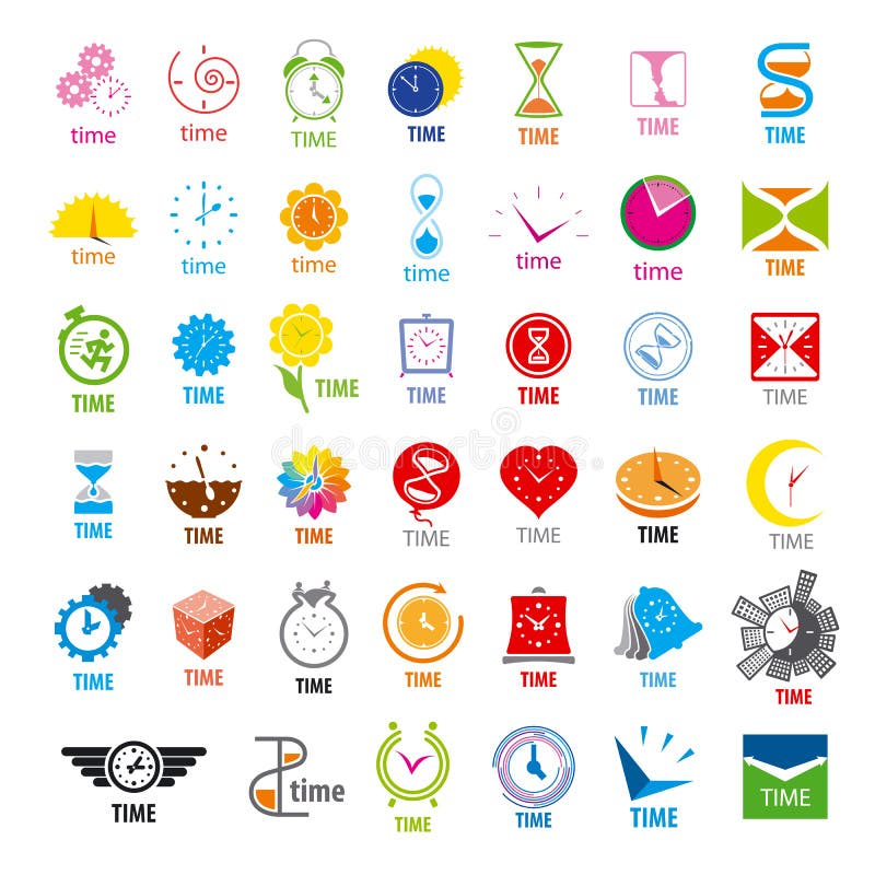 Collection de temps de logos de vecteur illustration stock Collection de temps de logos de vecteur illustration stock