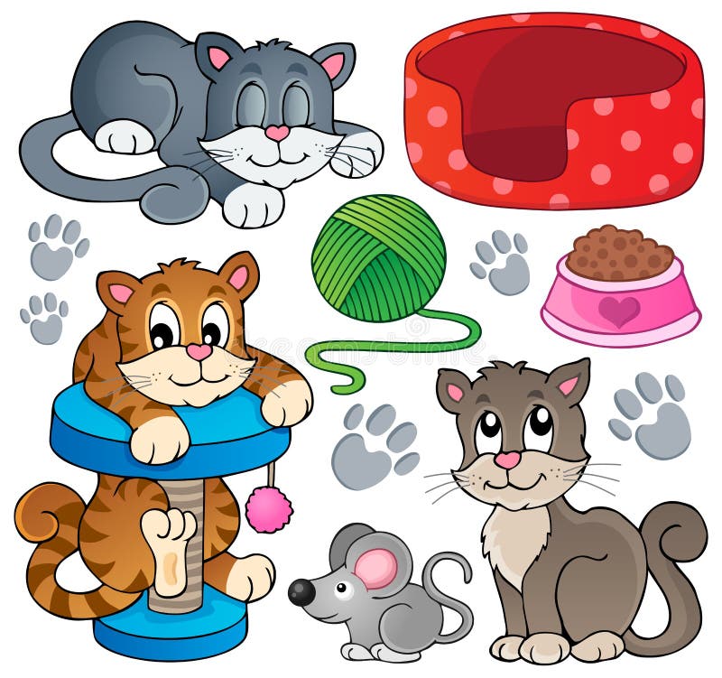 Collection 1 de thème de chat illustration stock Collection 1 de thème de chat illustration stock