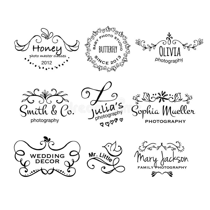 Collection de vecteur de calibres tirés par la main de logo de photographie illustration de vecteur Collection de vecteur de calibres tirés par la main de logo de photographie illustration de vecteur