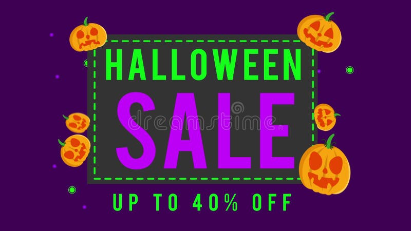 Collection de vente de Halloween jusqu'à l'animation 40 illustration de vecteur