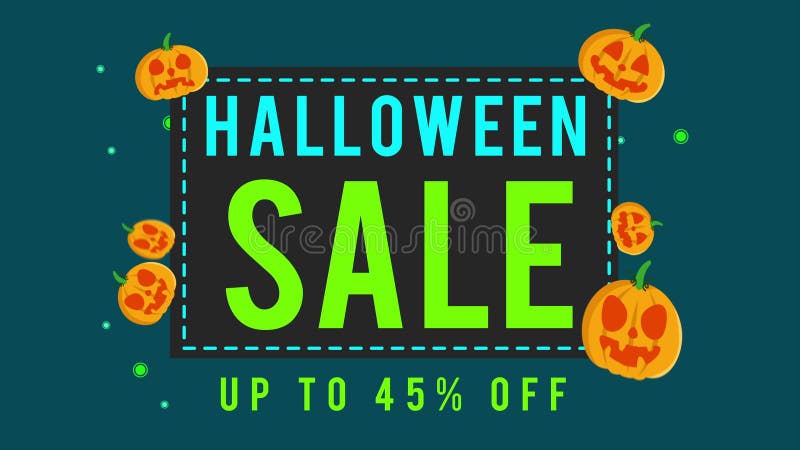Collection de vente de Halloween jusqu'à l'animation 45 illustration de vecteur