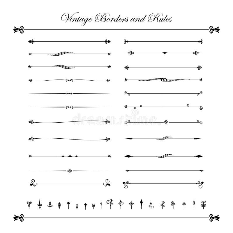 Kolekce dekorativní line prvky, hranice a pravidla stránek vektorové ilustrace eps10