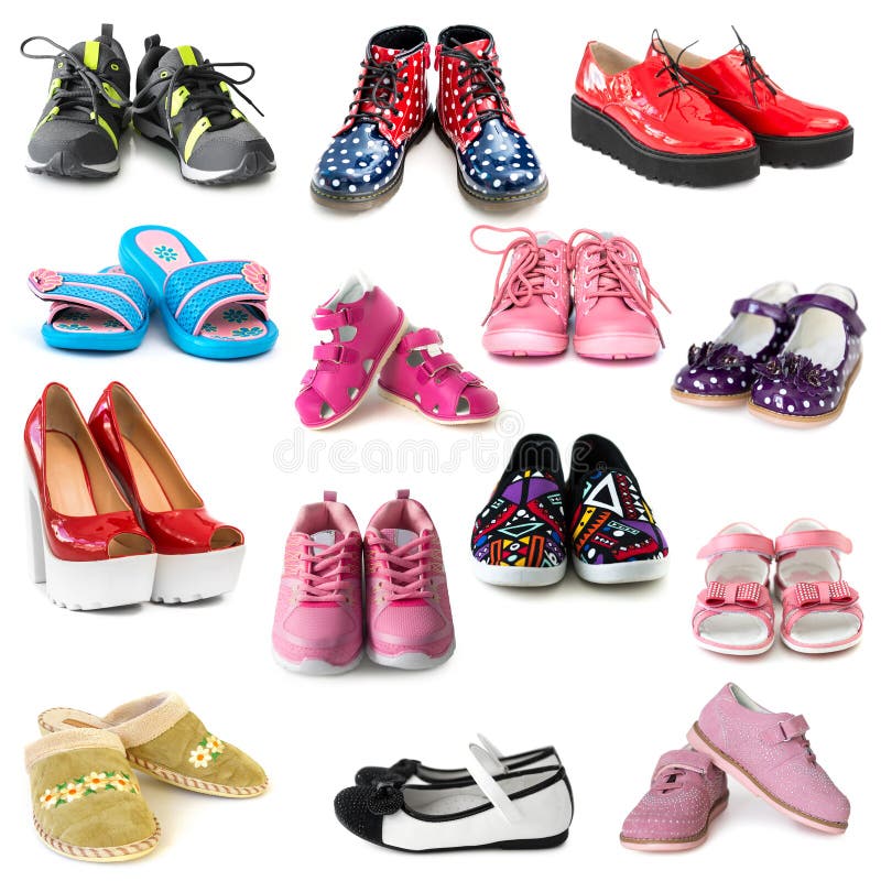 Collection of Different Shoes Stock Image - Image of footwear, pink ...