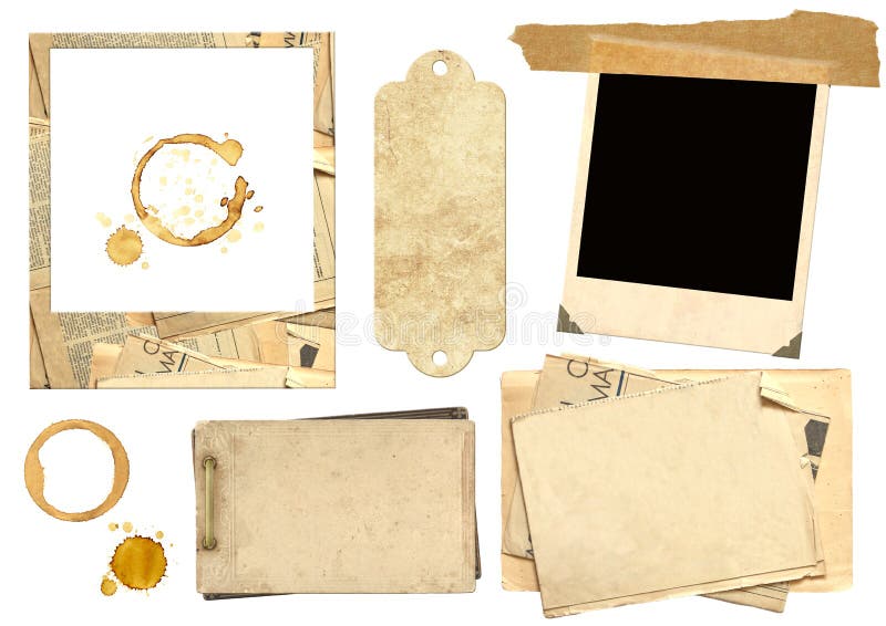 Collection elements for scrapbooking. Objects isolated over white