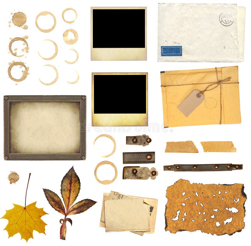 Collection elements for scrapbooking. Objects isolated on white background