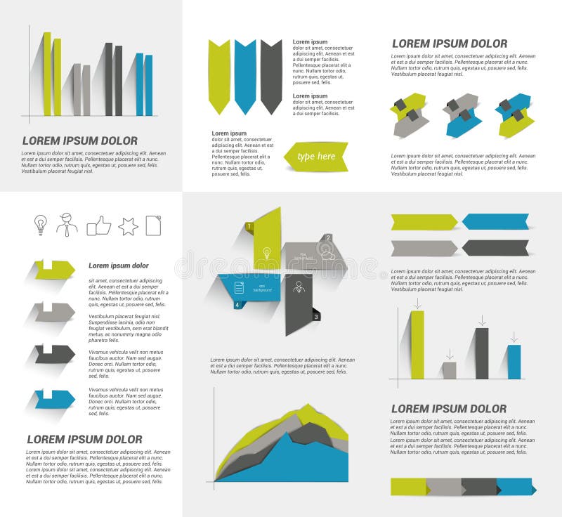 Collection of Flat Infographics Elements. Stock Vector - Illustration ...