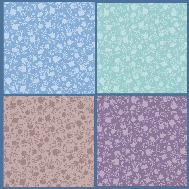 Collection of floral seamless patterns