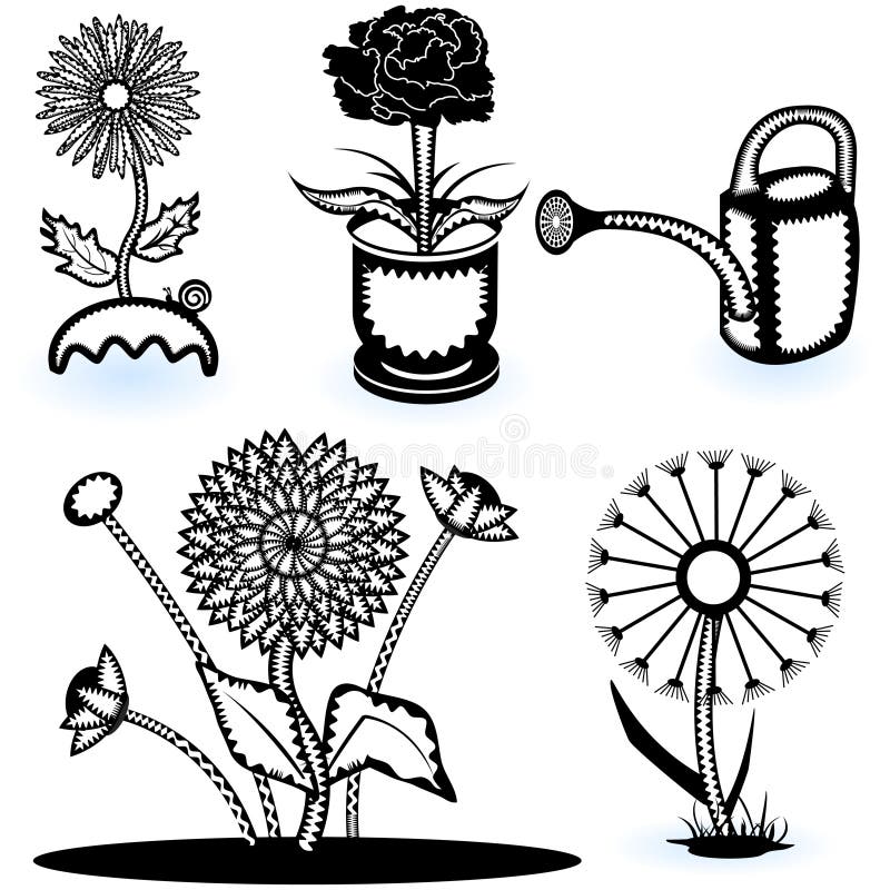 Collection of flowers 10 stock vector. Illustration of decoration 19217727