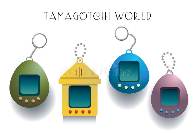 Collection Of Four Different Tamagotchi Games On Black ...