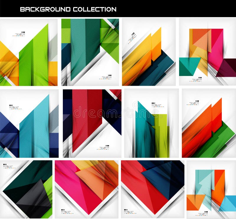 Collection of geometric shape abstract backgrounds