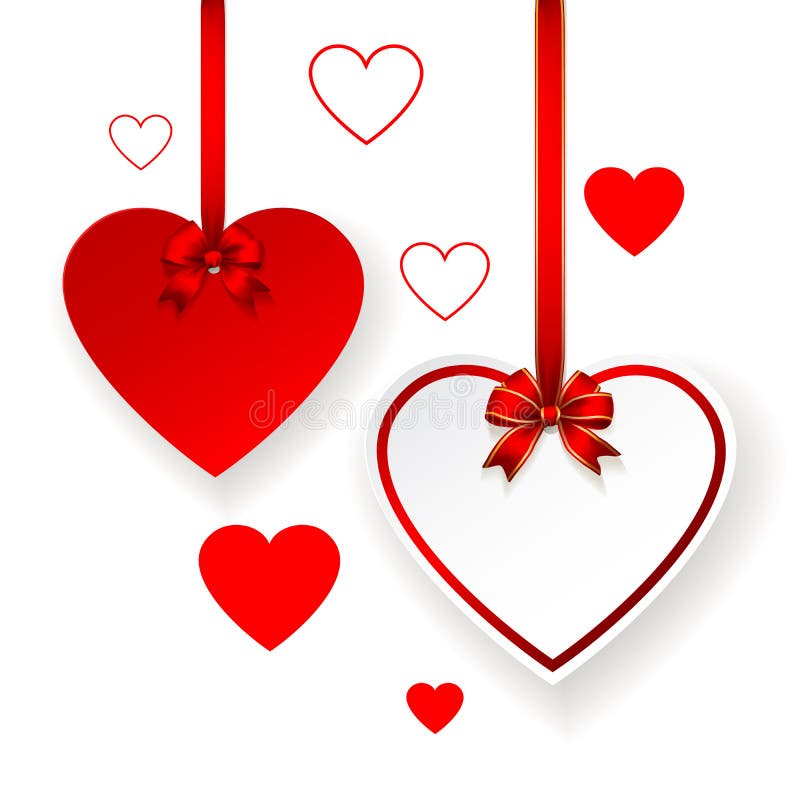 Collection of gift cards with ribbons vector royalty free illustration