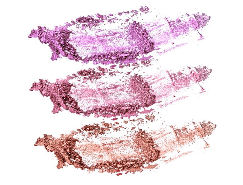 Collection of Glitter Eyeshadow Isolate on White. Stock Photo Image