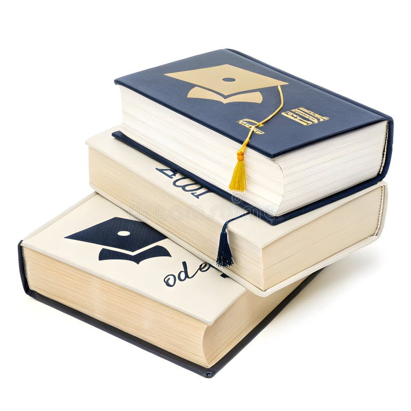 Graduation books isolated on white background vector illustration