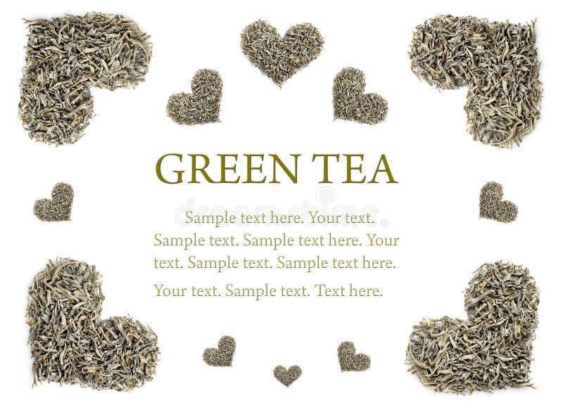 Collection of green tea leaves stock photo Collection of green tea leaves stock photo